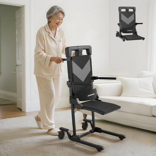 Maidesite AX35 多機能電動リフトチェア 【耐荷重160kg / 4輪キャスターブレーキ付 / 移送＆立ち上がり兼用】 防水仕様 介護・室内移動リフト